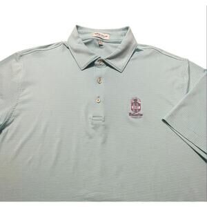 Peter Millar Polo Shirt Mens Large Blue Bellerive Golf Summer Comfort Stripes